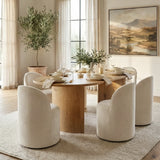 Doris Rolling Upholstered Dining Chair With Castors (Set of 6)