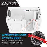 FULLY LOADED Walk-in Bathtub with Air Jets and Whirlpool Massage Jets Hot Tub | Quick Fill Waterfall Tub Filler with 6 Setting Handheld Shower Sprayer | Including Aromatherapy, LED Lights, V-Shaped Back Jets, and Auto Drain