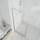 Welle 34 in. x 74 in. Framed Fixed Shower Screen Door with 5/16" (8mm) Tempered Fluted or Clear Glass