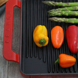 Chasseur French Enameled Cast Iron 14-inch Grill Red
