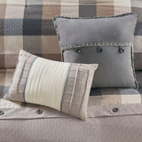 Cabin Farmhouse Buffalo Check Comforter/Duvet Cover Set, Tan