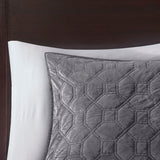 Velvet 3-Piece Quilt Set, Grey