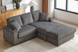 ZYLO 84" Loveseat with 2 Ottomans