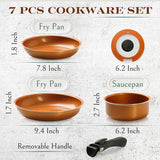 Moss & Stone 7-Piece Copper Camping Cookware Set