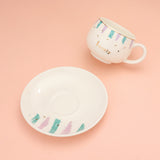 Cute Bunny Ceramic Mug Cup & Saucer Set