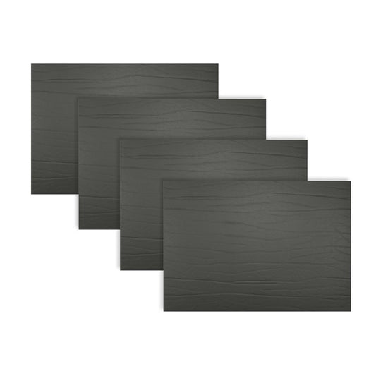 Strata Leather Black Placemat - Rectangle 12.2x16.5"- Set of 4
