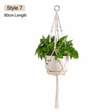 Macrame Hanging Plant Holder Cotton Rope Basket