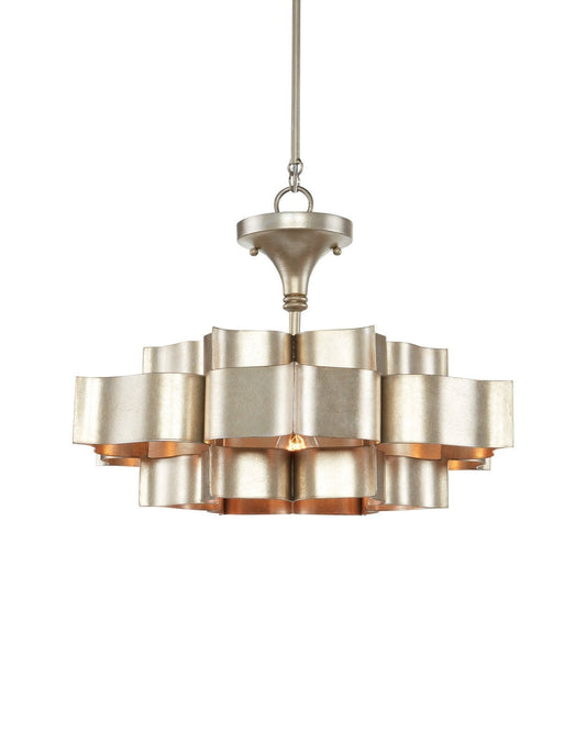 Grand Lotus Small Silver Chandelier