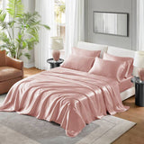 Luxury Satin 6-Piece Sheet Set, Blush Pink