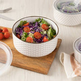 Kook Ceramic Nesting Bowls with Lids, Set of 4