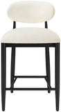 Riccio - Faux Leather Stool - Black Frame