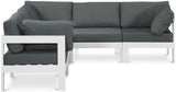 Nizuc - Outdoor Patio 5 Piece Modular Sectional With White Frame