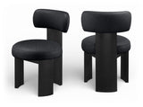 Atelier - Vegan Leather Upholstered Dining Chair (Set of 2) - Black Frame