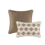Wholesale 5 Piece Geometric Stripe Herringbone Comforter Set, Brown