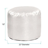 Tall Pouf Luxe Mercury