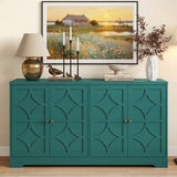 56" 4-Door Sideboard Cabinet – Adjustable Shelves