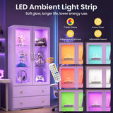 64'' Tall Display Cabinet with Acrylic Doors and Led Lights