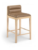 Ellis - Vegan Leather Upholstered Counter Stool (Set of 2) - Tan / Natural