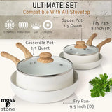 Moss & Stone 6-Piece Nonstick Cookware Set Burgundy