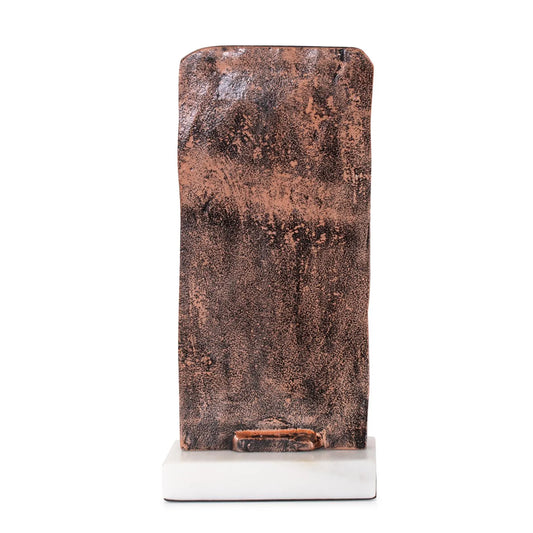 Modern Man Sculpture in Aluminum with Marble Base- Short