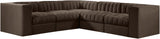 Rummi - Symmetrical Velvet Performance Fabric Upholstered 5 Piece Modular Sectional