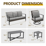 Wholesale 7PCS Rattan Patio Conversation Set with Swivel Chair