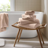 6pcs 100% Cotton Quick-Dry Ribbed Towel Set, Beige