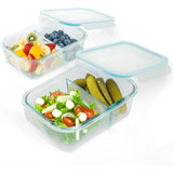 Moss & Stone 2-Piece Divided Glass Food Containers