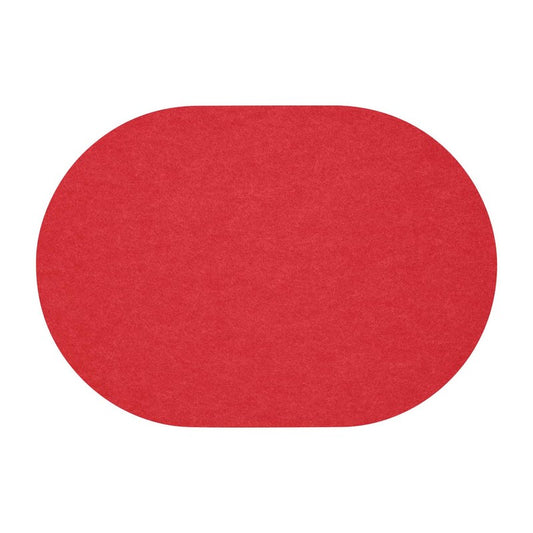 Loft Felt Cherry Placemat - Oval 13.3x16.5"- Set of 4