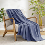 Diamond Jacquard Soft Bamboo Cotton Blanket, Navy