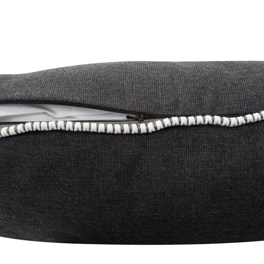 20 x 20 Outdoor Pillow with Dec Cord- Seascape Charcoal- Down Alternative Insert