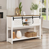 Console Table with Storage Shelf & Sliding Barn Door