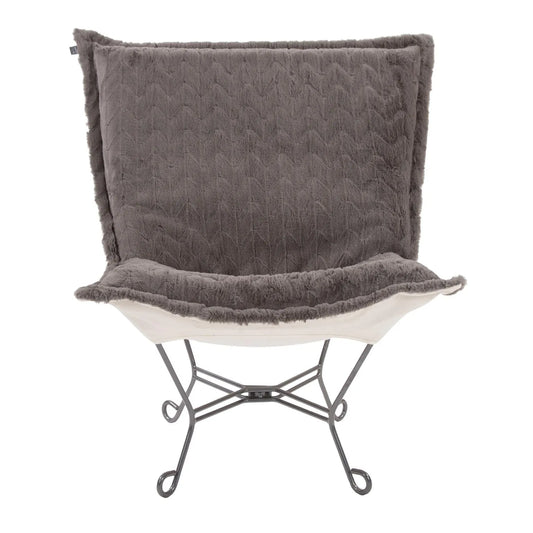 Scroll Puff Chair Angora Stone