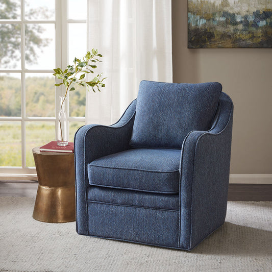 Multi-Hued Swivel Lounge Motion Chair Armchair, Navy Blue *