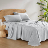 144TC Geometric Diamond Grey Printed Cotton Sheet Set