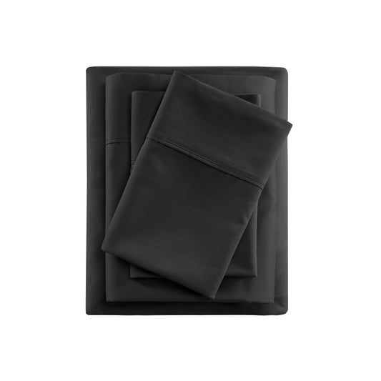 4pcs 600TC Cooling Cotton Blend Sheet Set, Black