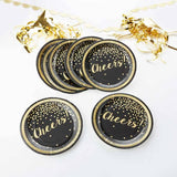 Gold Foil Cheers Party Paper Plates Set of 8