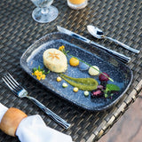 Camp Charcoal Coupe Platter 11x7"