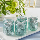 Vintage Blue Glass Tea Light Holders Set of 8