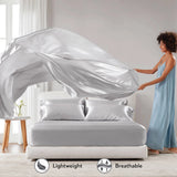 Luxury Satin 6-Piece Sheet Set, Light Grey