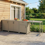 4-in-1 Modular Aluminum Outdoor Kitchen – Sink, Bar+Storage