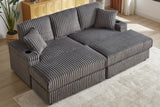 ZYLO 84" Loveseat with 2 Ottomans