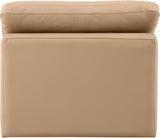 Indulge - Faux Leather Armless Chair - Tan