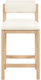 Roundhill - Faux Leather Counter Stool - Natural Frame