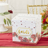 Burgundy Blush Floral Collapsible Card Box