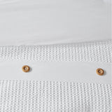 Waffle Weave Comforter/Duvet Cover Mini Set, White