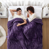 Heated Plush and Berber Electric Bedding Blanket, Purple
