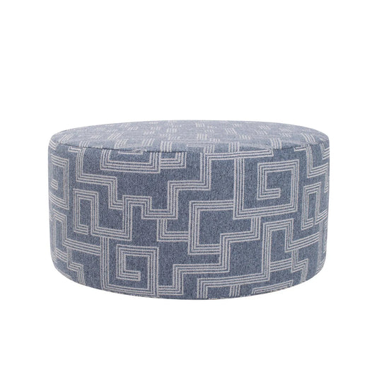 Indoor/Outdoor Universal Round Ottoman Syros Denim Cover Only