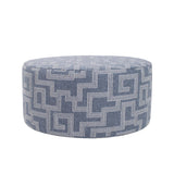 Indoor/Outdoor Universal Round Ottoman Syros Denim Cover Only