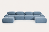 MIA 152'' 4-Seater Sofa with 2 Ottomans